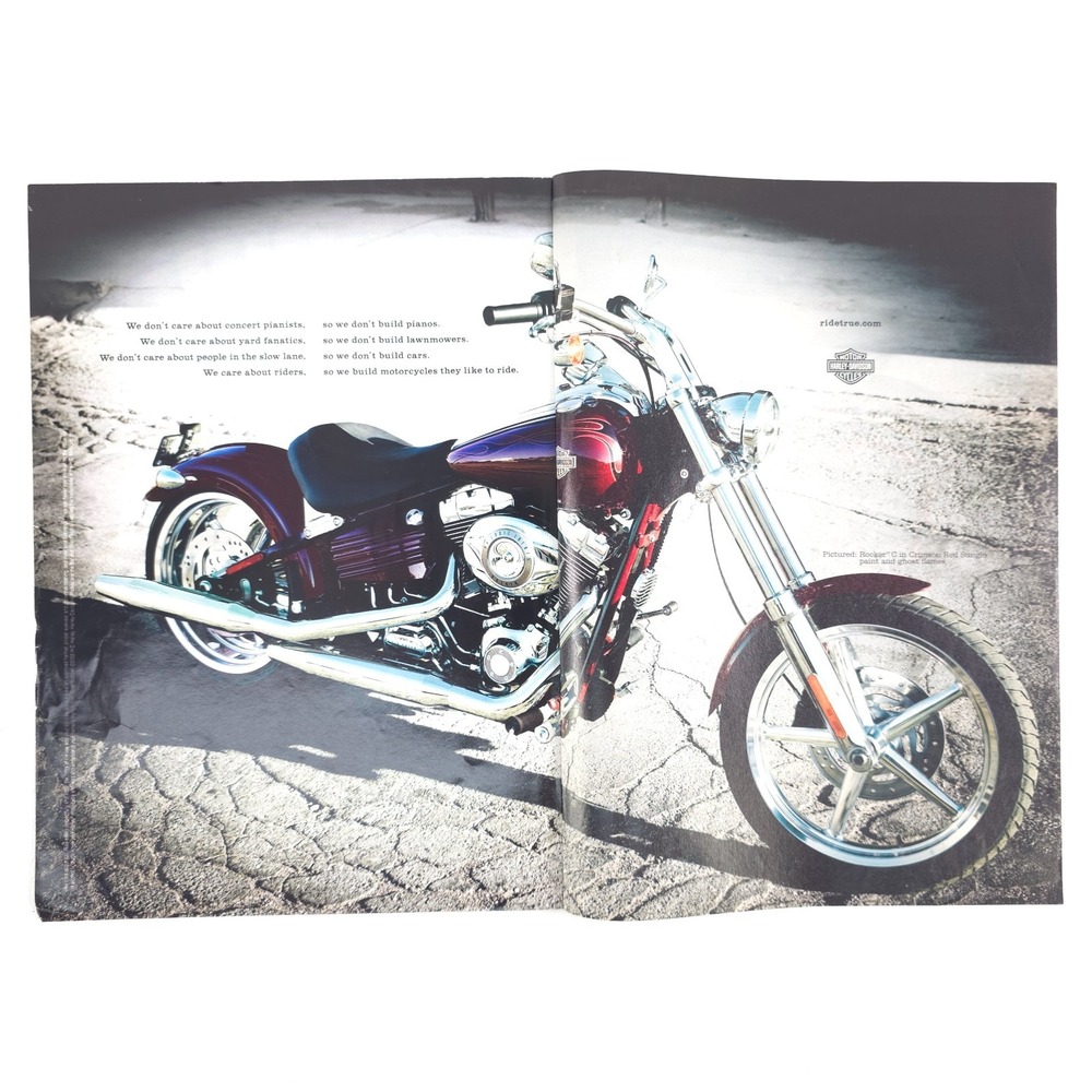 Harley Davidson Rocker C Motorcycle Chrome Urban Street Bike Print Ad 2008
